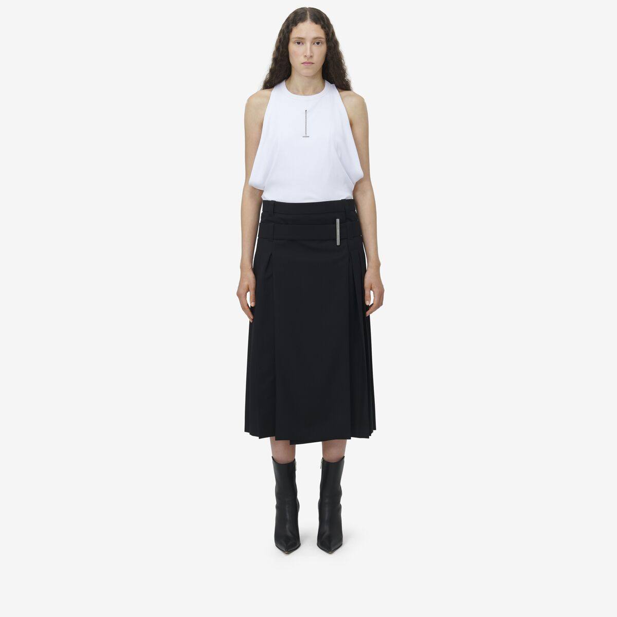 Alexander McQueen Women's Black Kilt Skirt - 10 (Wool)